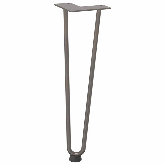 Gambe a forcina per tavolino 4 pz in acciaio naturale 42 cm in acciaio massiccio 4012423