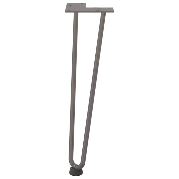 Gambe a forcina per tavolino 4 pz-Set di 4 Gamba per Tavolo in acciaio naturale 42 cm in acciaio massiccio 238730