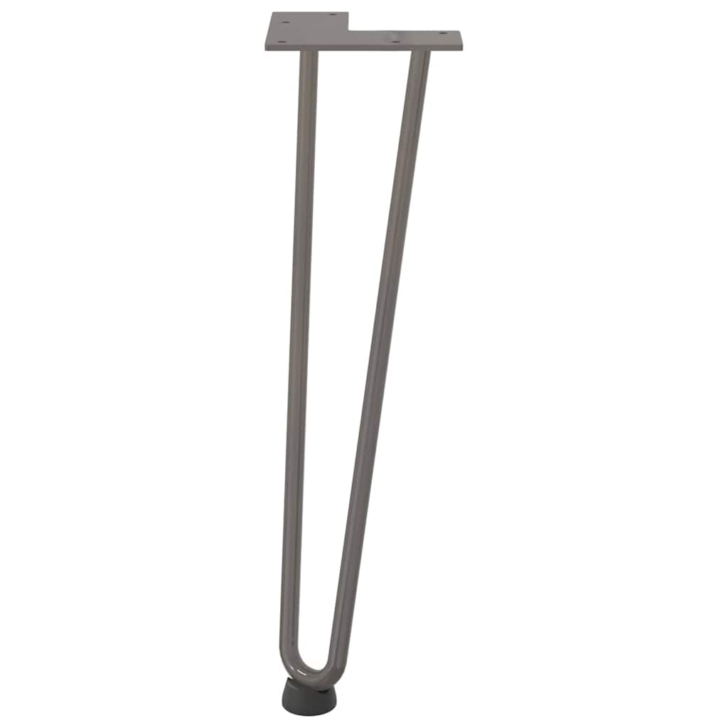 Gambe a forcina per tavolino 4 pz in acciaio naturale 42 cm in acciaio massiccio 4012423