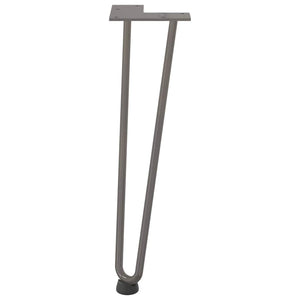 Gambe a forcina per tavolino 4 pz in acciaio naturale 42 cm in acciaio massiccio 4012423