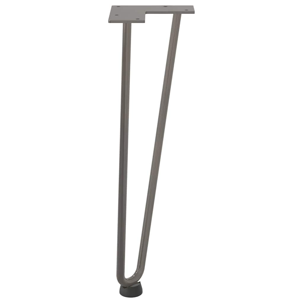 Gambe a forcina per tavolino 4 pz in acciaio naturale 42 cm in acciaio massiccio 4012423