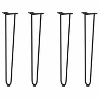 Gambe per Tavolo a Forcina 4 pz Nero 72 cm in Acciaio Massiccio 4012424