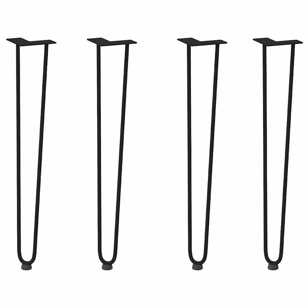 Gambe a forcina per tavoli consolle 4 pz Nero 72 cm Acciaio massiccio