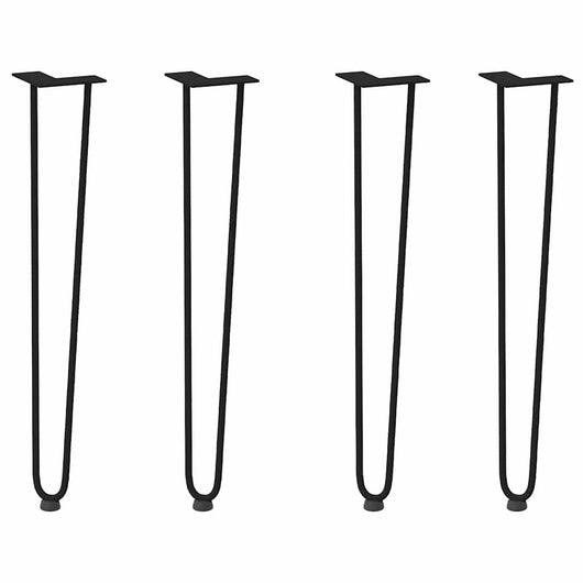 Gambe a forcina per tavoli consolle 4 pz Nero 72 cm Acciaio massiccio