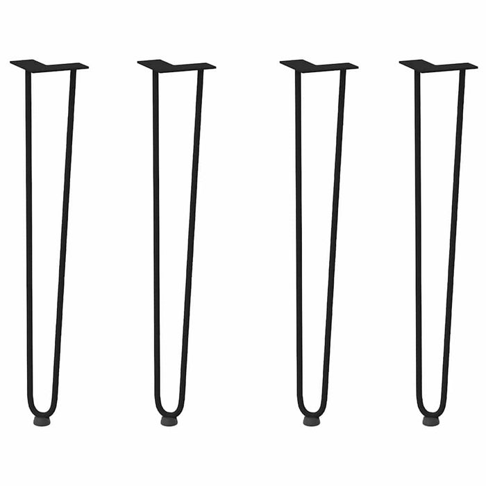 Gambe a forcina per tavoli consolle 4 pz Nero 72 cm Acciaio massiccio