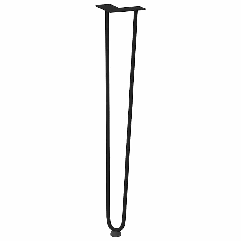 Gambe per Tavolo a Forcina 4 pz Nero 72 cm in Acciaio Massiccio 4012424