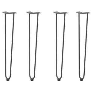 Gambe a forcina per tavoli consolle 4 pz Antracite 72 cm Acciaio massiccio