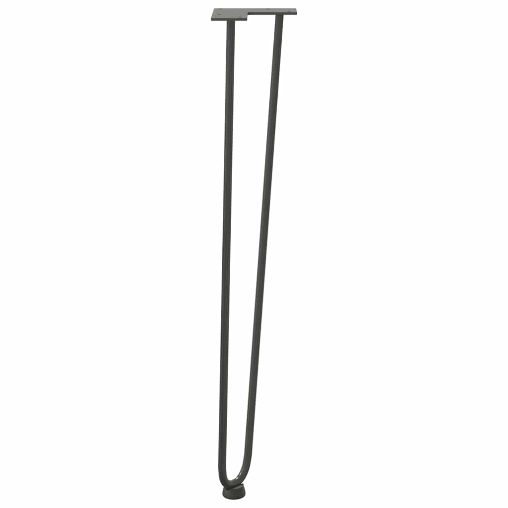Gambe a forcina per tavoli consolle 4 pz Antracite 72 cm Acciaio massiccio