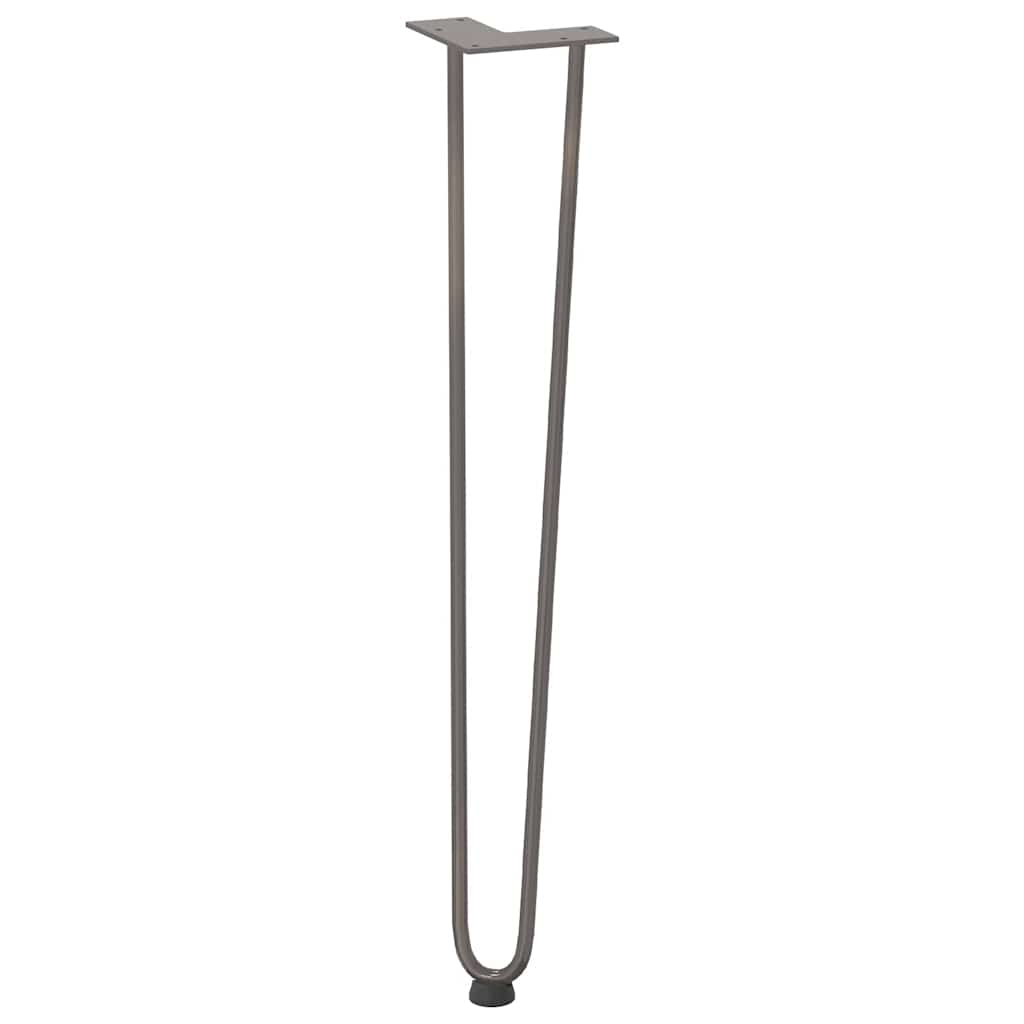 Gambe a forcina per tavoli consolle 4 pz in acciaio naturale 72 cm in acciaio massiccio