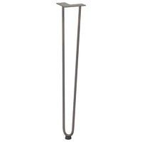 Gambe a forcina per tavoli consolle 4 pz in acciaio naturale 72 cm in acciaio massiccio