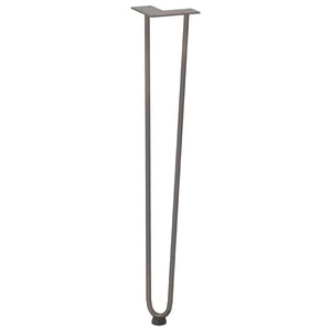 Gambe a forcina per tavoli consolle 4 pz in acciaio naturale 72 cm in acciaio massiccio