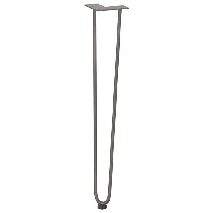 Gambe a forcina per tavoli consolle 4 pz in acciaio naturale 72 cm in acciaio massiccio