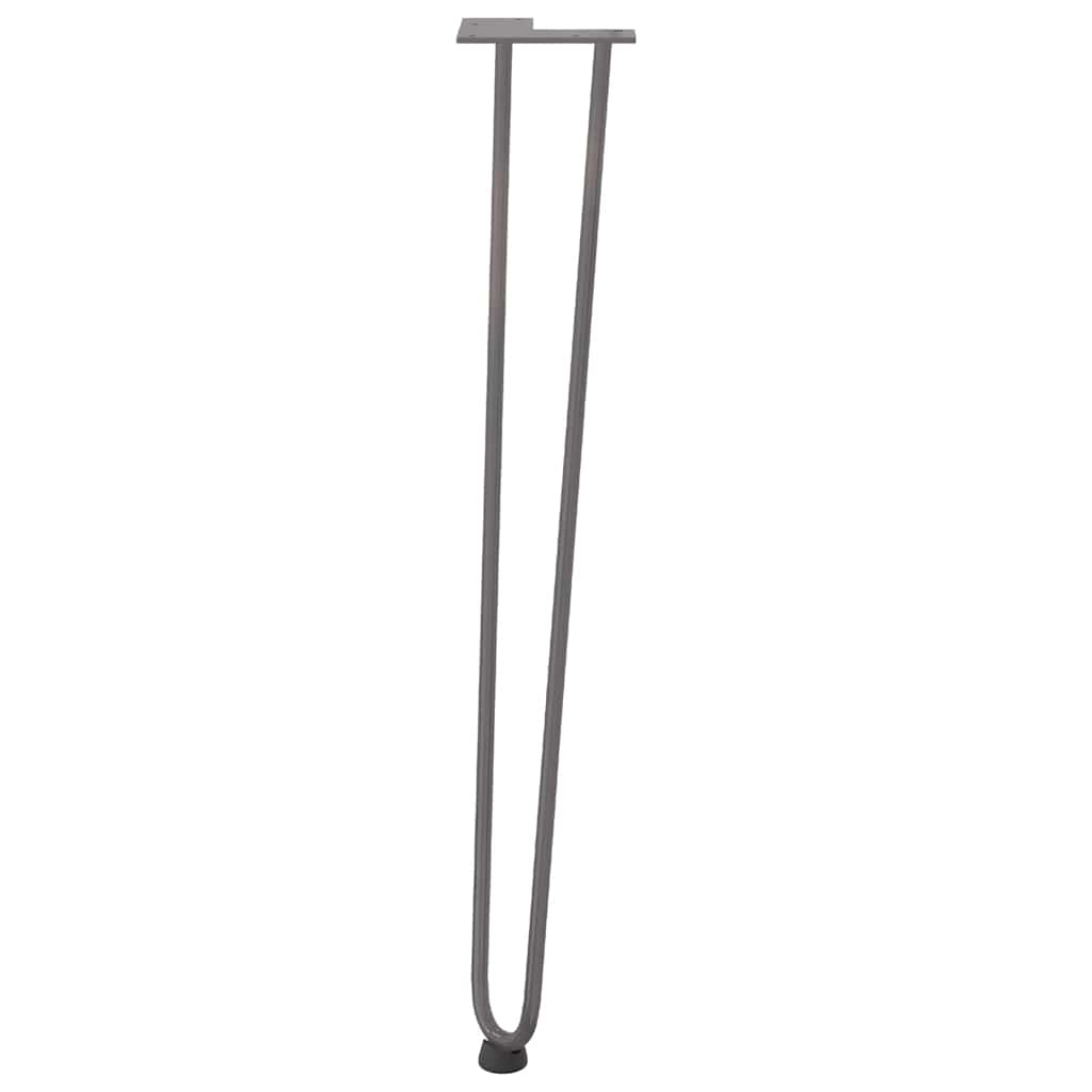 Gambe a forcina per tavoli consolle 4 pz in acciaio naturale 72 cm in acciaio massiccio