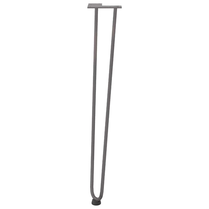 Gambe a forcina per tavoli consolle 4 pz in acciaio naturale 72 cm in acciaio massiccio