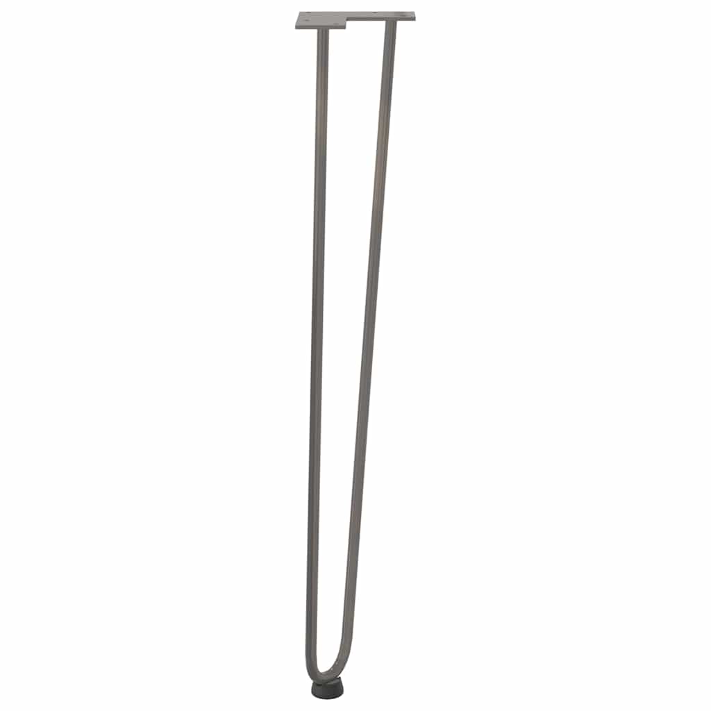 Gambe a forcina per tavoli consolle 4 pz in acciaio naturale 72 cm in acciaio massiccio