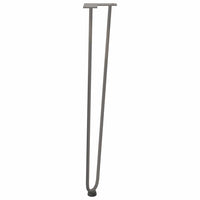 Gambe a forcina per tavoli consolle 4 pz in acciaio naturale 72 cm in acciaio massiccio