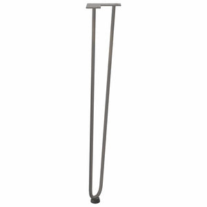 Gambe a forcina per tavoli consolle 4 pz in acciaio naturale 72 cm in acciaio massiccio