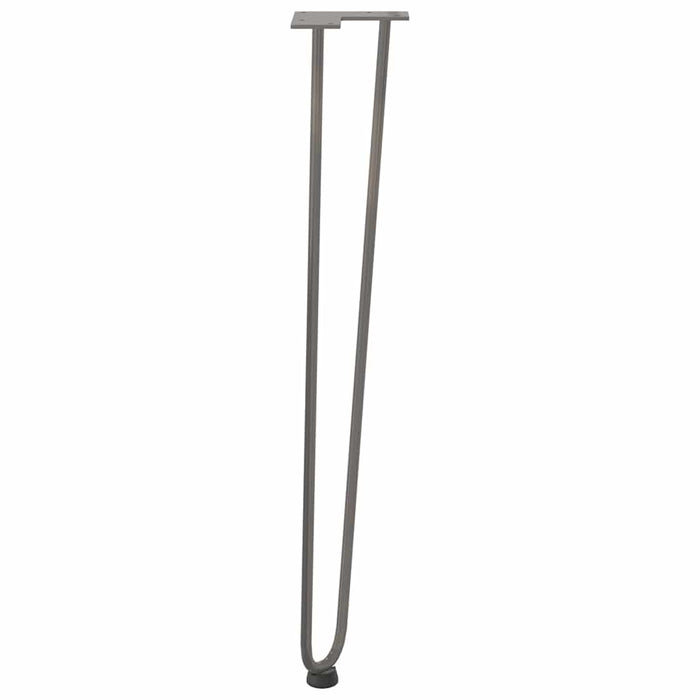 Gambe a forcina per tavoli consolle 4 pz in acciaio naturale 72 cm in acciaio massiccio
