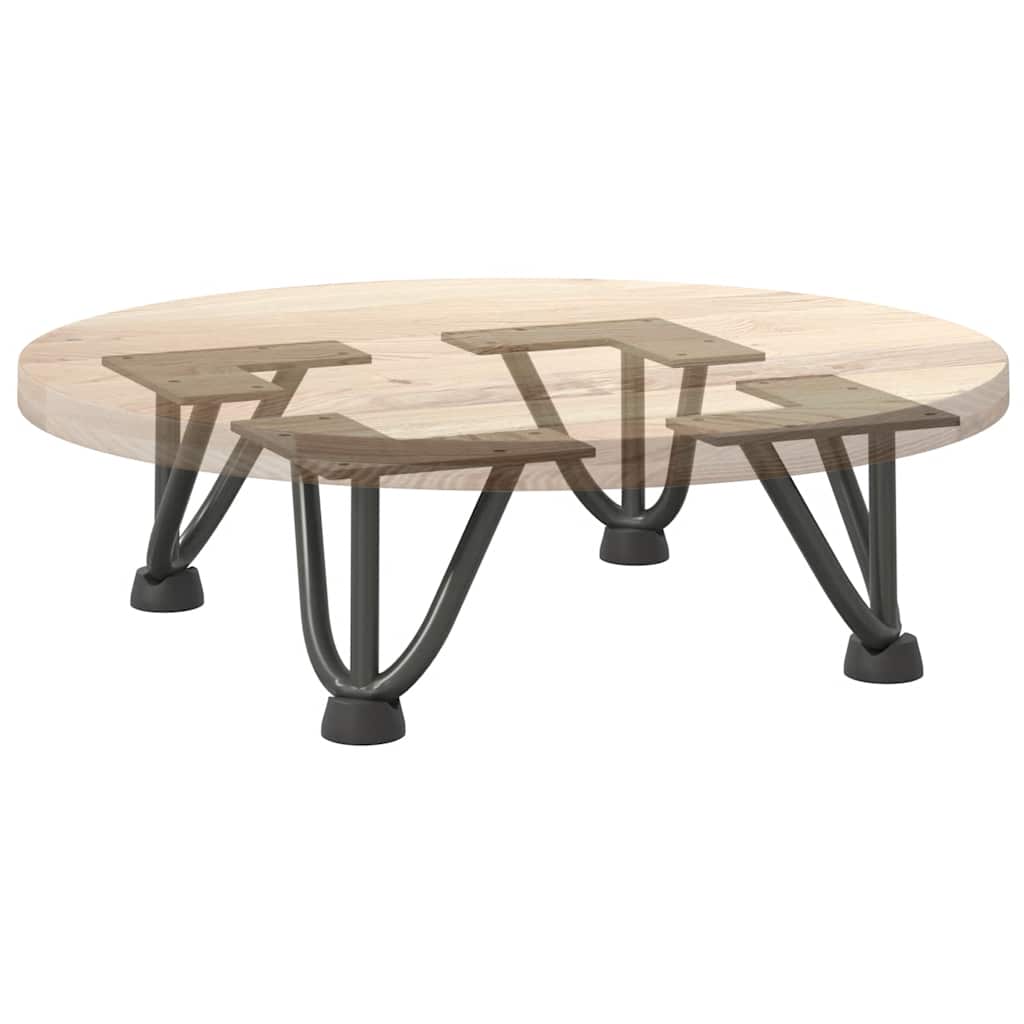 Gambe a forcina per tavolino 4 pz antracite 10 cm acciaio massiccio