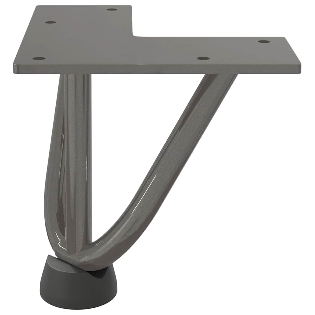 Gambe a forcina per tavolino 4 pz in acciaio naturale 10 cm in acciaio massiccio