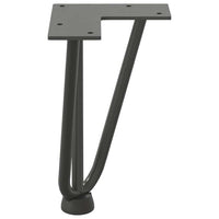 Gambe a forcina per tavolino 4 pz antracite 20 cm acciaio massiccio 4012434