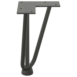 Gambe a forcina per tavolino 4 pz antracite 20 cm acciaio massiccio 4012434