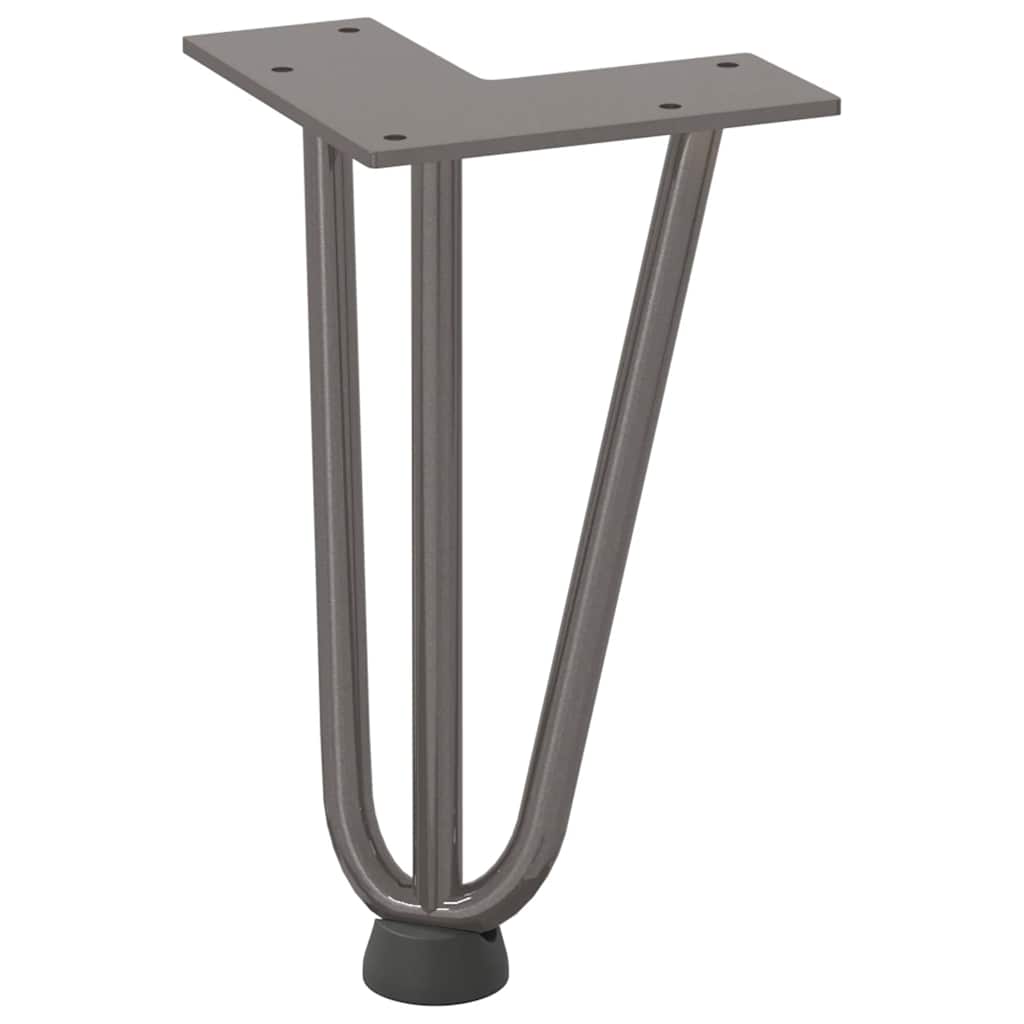Gambe a forcina per tavolino 4 pz in acciaio naturale 20 cm in acciaio massiccio 4012435