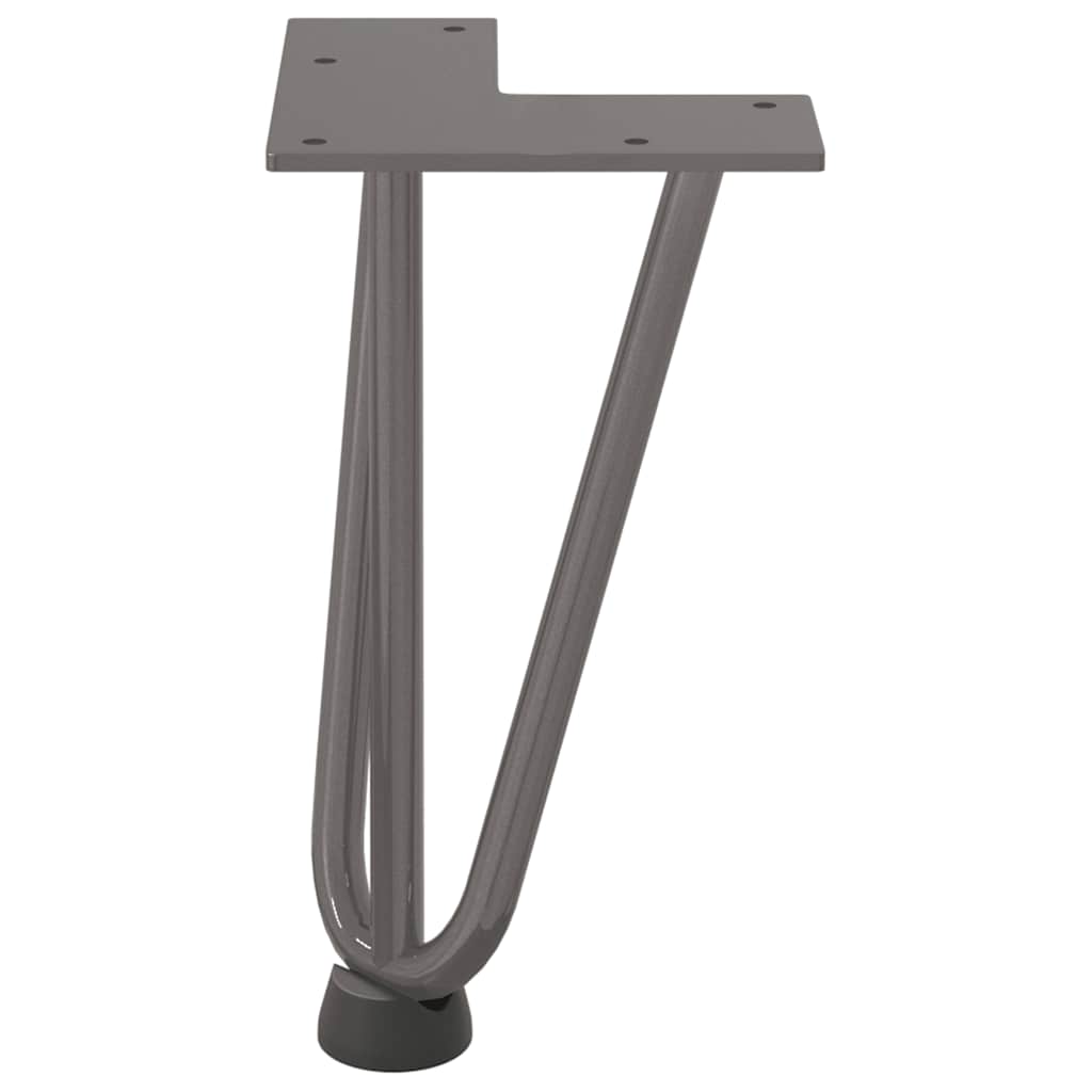 Gambe a forcina per tavolino 4 pz in acciaio naturale 20 cm in acciaio massiccio 4012435