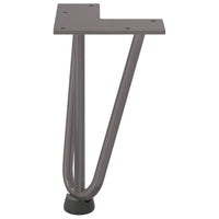 Gambe a forcina per tavolino 4 pz in acciaio naturale 20 cm in acciaio massiccio 4012435
