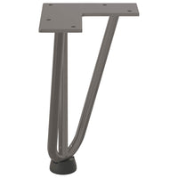 Gambe a forcina per tavolino 4 pz in acciaio naturale 20 cm in acciaio massiccio 4012435