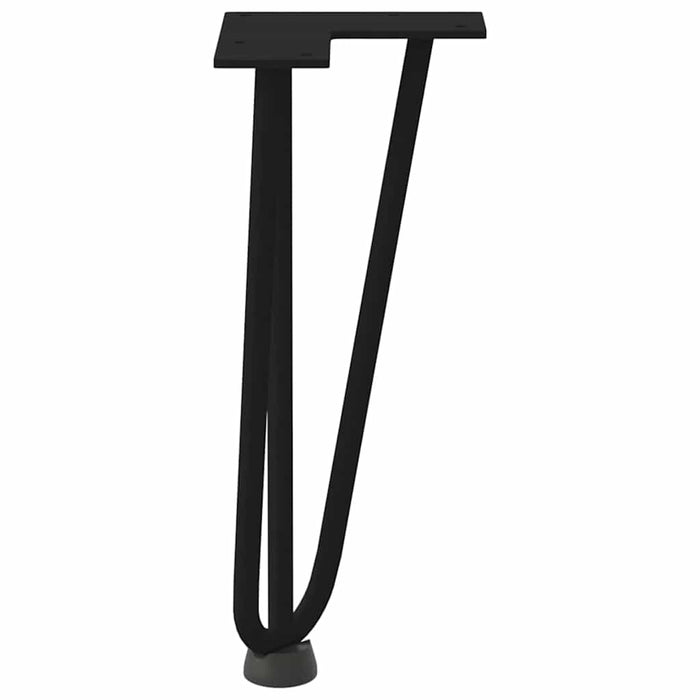 Gambe per Tavolo a Forcina 4 pz Nero 30 cm in Acciaio Massiccio 4012436
