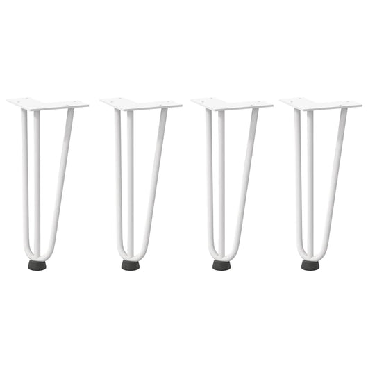 Gambe a forcina per tavolino 4 pz-Set di 4 Gamba per Tavolo bianche 30 cm in acciaio massiccio 818761