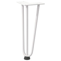 Gambe a forcina per tavolino 4 pz bianche 30 cm in acciaio massiccio 4012437