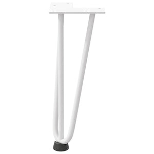 Gambe a forcina per tavolino 4 pz bianche 30 cm in acciaio massiccio 4012437