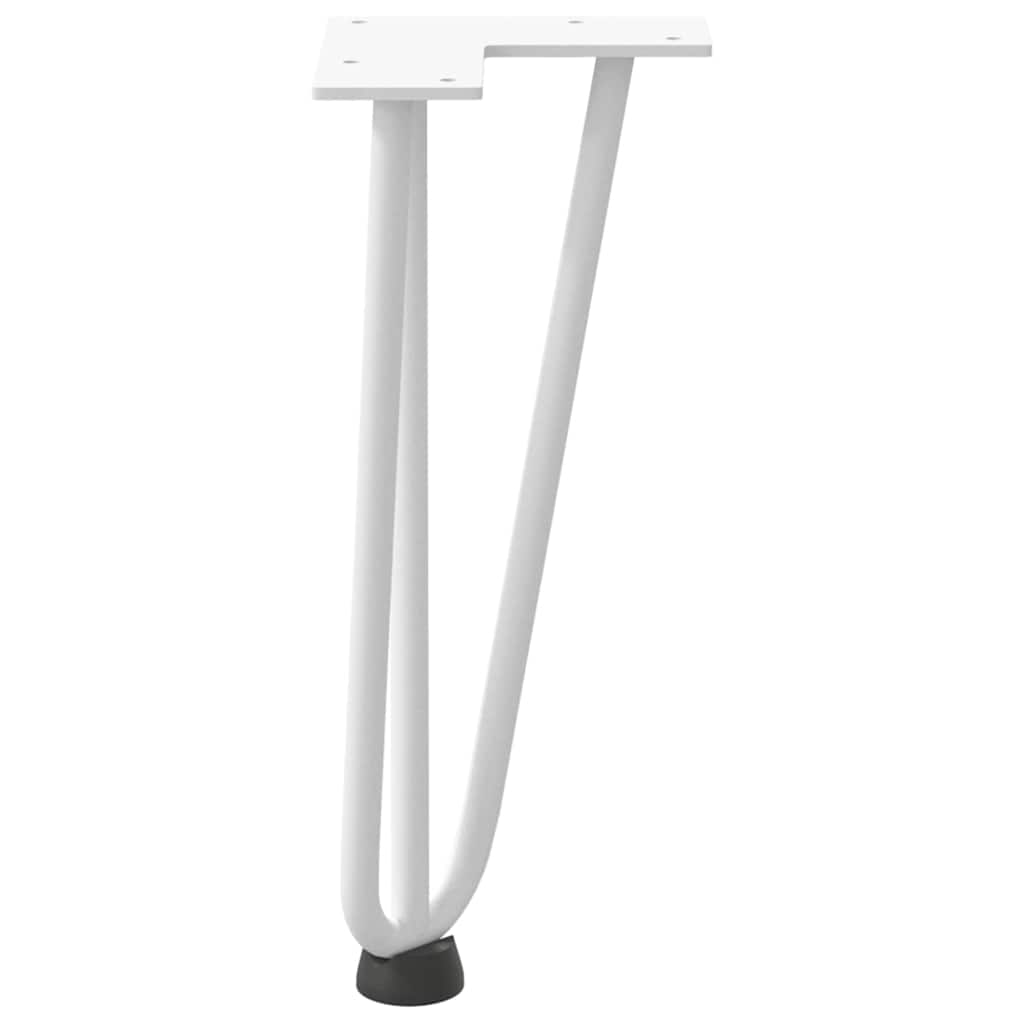 Gambe a forcina per tavolino 4 pz bianche 30 cm in acciaio massiccio 4012437