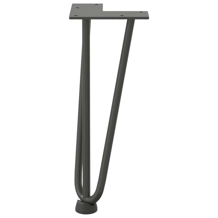 Gambe a forcina per tavolino 4 pz antracite 30 cm acciaio massiccio 4012438
