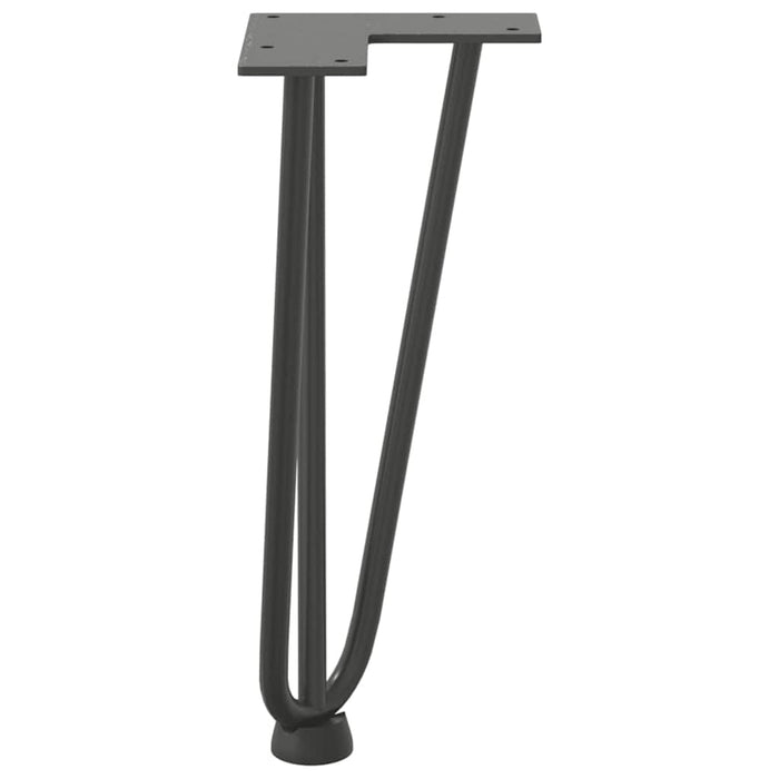 Gambe a forcina per tavolino 4 pz antracite 30 cm acciaio massiccio