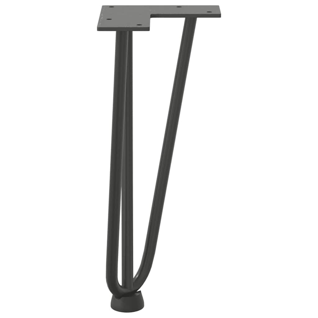 Gambe a forcina per tavolino 4 pz antracite 30 cm acciaio massiccio 4012438