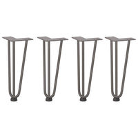 Gambe Tavolo a Forcina 4 pz 30 cm Acciaio Massiccio 4012439
