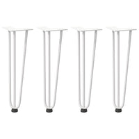 vidaXL Gambe a forcina per tavolino 4 pz bianche 42 cm in acciaio massiccio