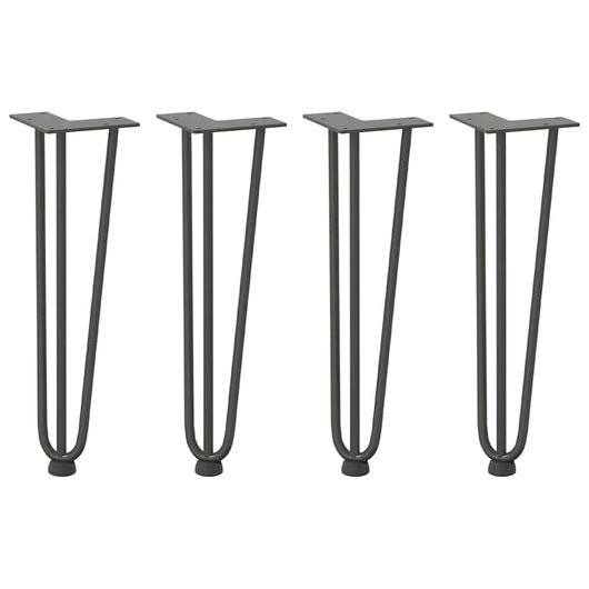 Gambe a forcina per tavolino 4 pz-Set di 4 Gamba per Tavolo antracite 42 cm acciaio massiccio 521819