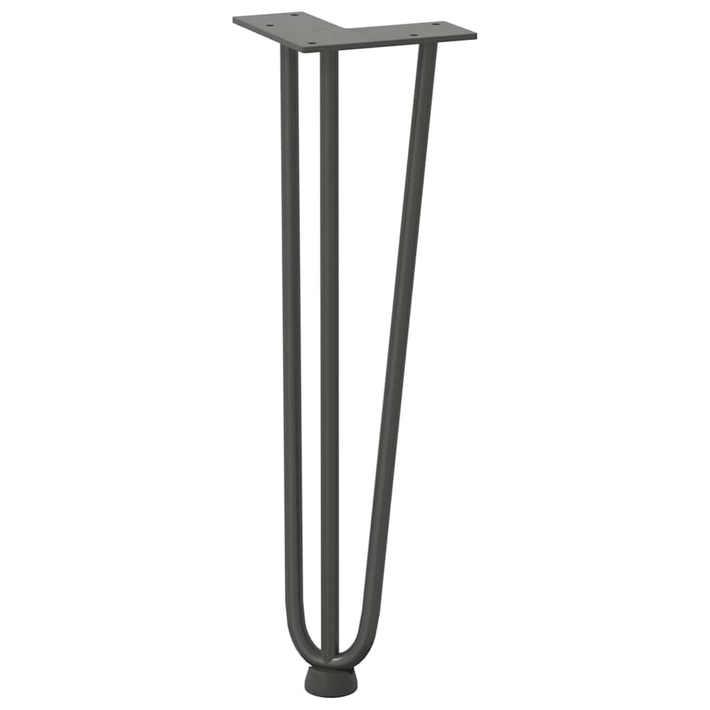 Gambe a forcina per tavolino 4 pz antracite 42 cm acciaio massiccio 4012442