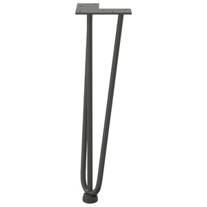 Gambe a forcina per tavolino 4 pz antracite 42 cm acciaio massiccio 4012442