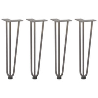 Gambe a forcina per tavolino 4 pz in acciaio naturale 42 cm in acciaio massiccio 4012443