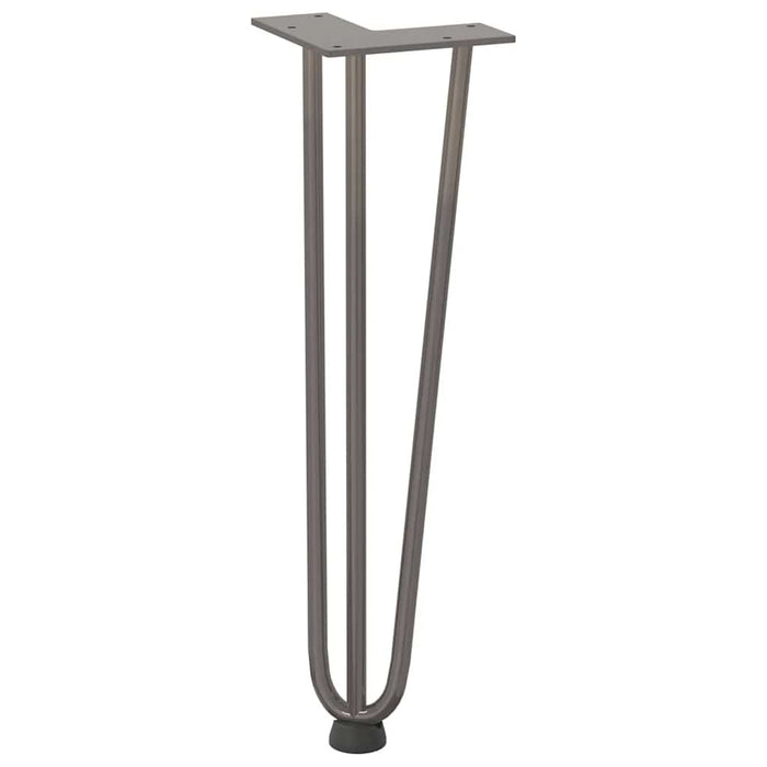 Gambe a forcina per tavolino 4 pz in acciaio naturale 42 cm in acciaio massiccio 4012443