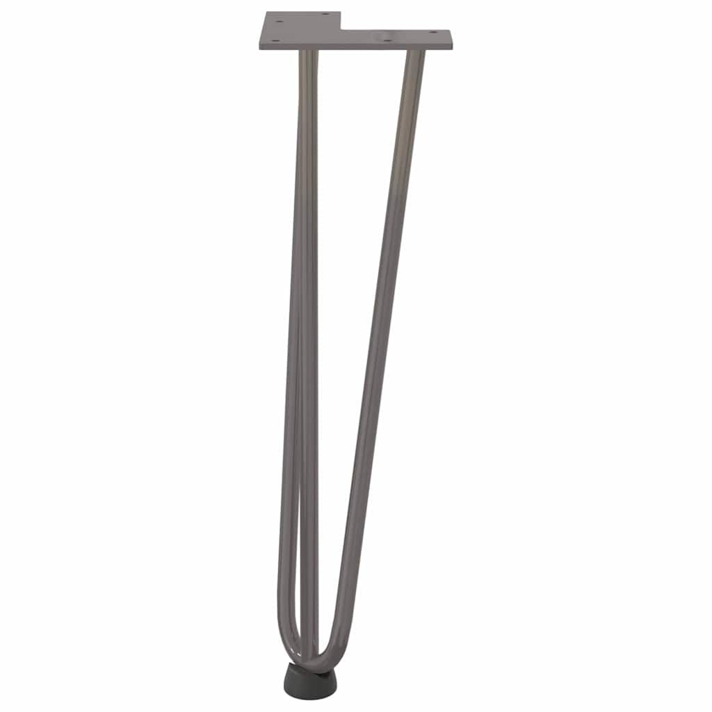 Gambe a forcina per tavolino 4 pz in acciaio naturale 42 cm in acciaio massiccio 4012443