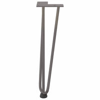Gambe a forcina per tavolino 4 pz in acciaio naturale 42 cm in acciaio massiccio 4012443