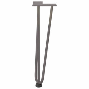 Gambe a forcina per tavolino 4 pz in acciaio naturale 42 cm in acciaio massiccio 4012443