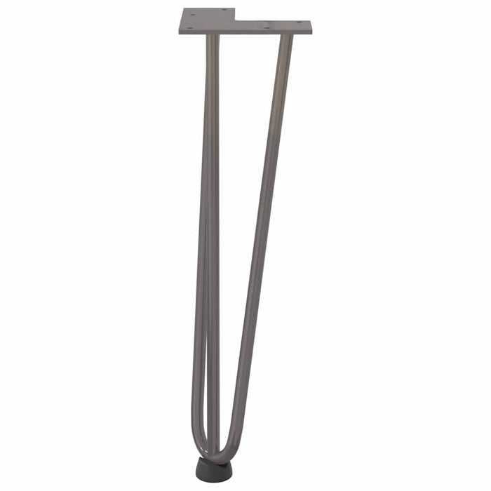 Gambe a forcina per tavolino 4 pz in acciaio naturale 42 cm in acciaio massiccio 4012443