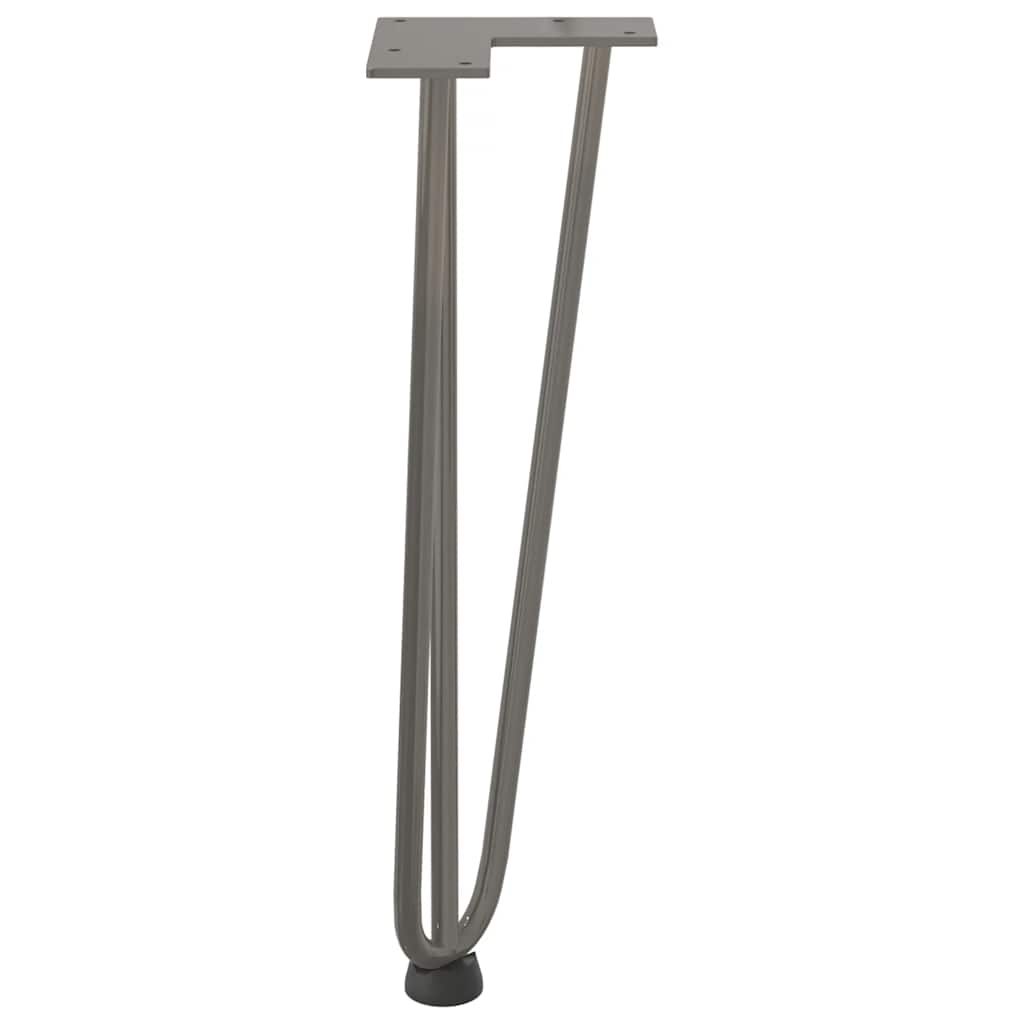 Gambe a forcina per tavolino 4 pz in acciaio naturale 42 cm in acciaio massiccio 4012443